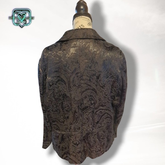 Vintage Chico's Gothic Damask Business Casual Blazer, Size 2 - Picture 4 of 9